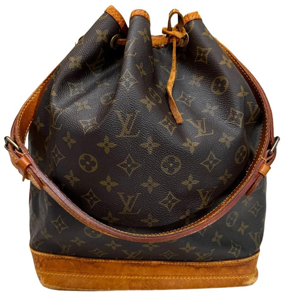 Authentic Louis Vuitton Shoulder Bag Noe Brown Monogram Used LV Handbag Vintage